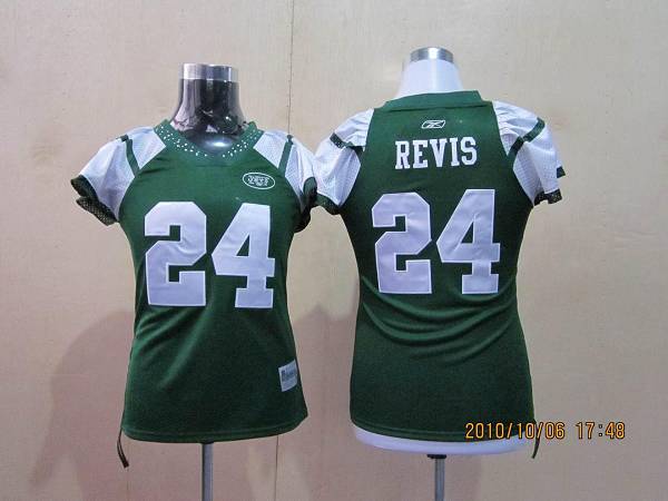 Jets #24 Darrelle Revis Green Women's Field Flirt Stitched NFL Jersey